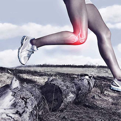 Läufer mit schmerzendem Knie